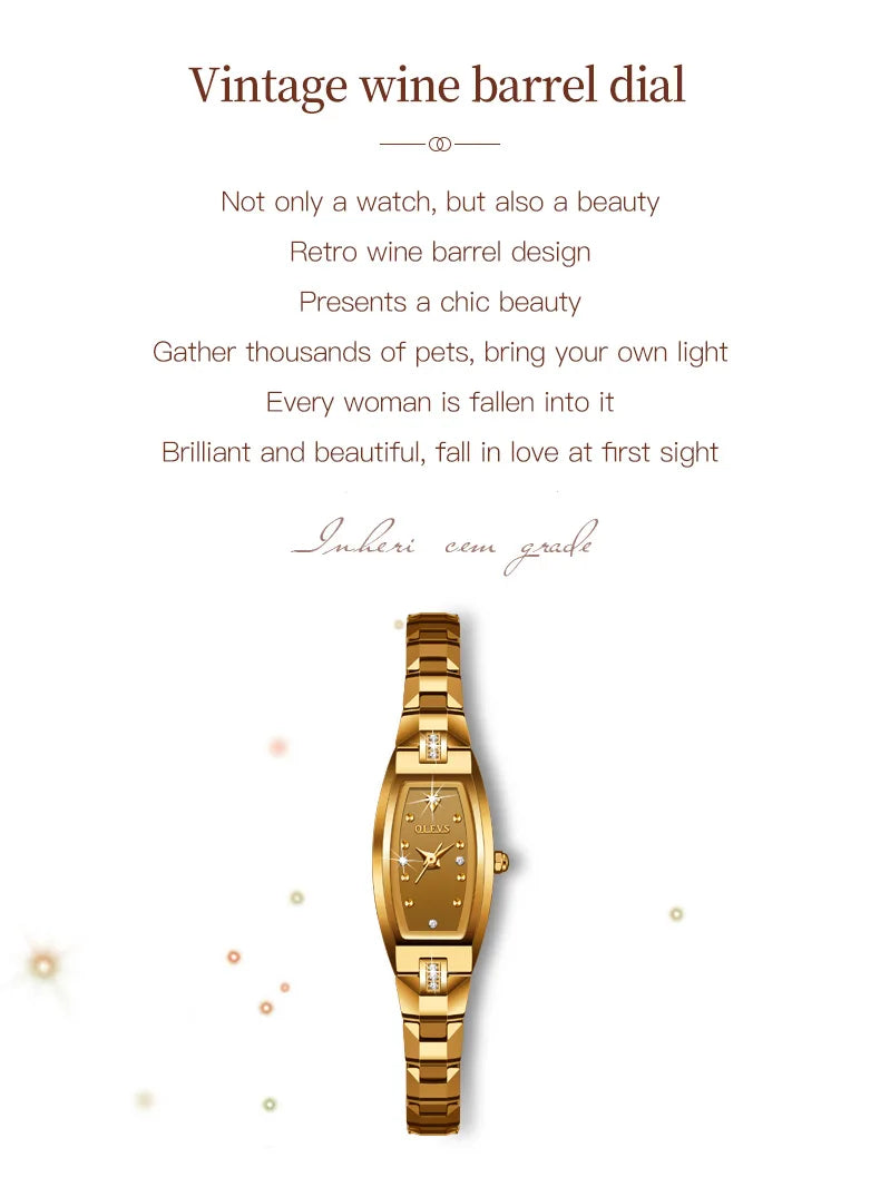 OLEVS 5501 Rose Gold Ladies Noble Watches Diamond Tungsten Steel Strap Waterproof Quartz Women Wristwatches Women's Watch