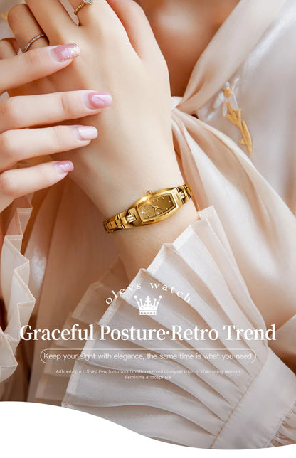 OLEVS 5501 Rose Gold Ladies Noble Watches Diamond Tungsten Steel Strap Waterproof Quartz Women Wristwatches Women's Watch