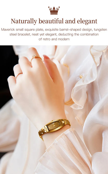 OLEVS 5501 Rose Gold Ladies Noble Watches Diamond Tungsten Steel Strap Waterproof Quartz Women Wristwatches Women's Watch